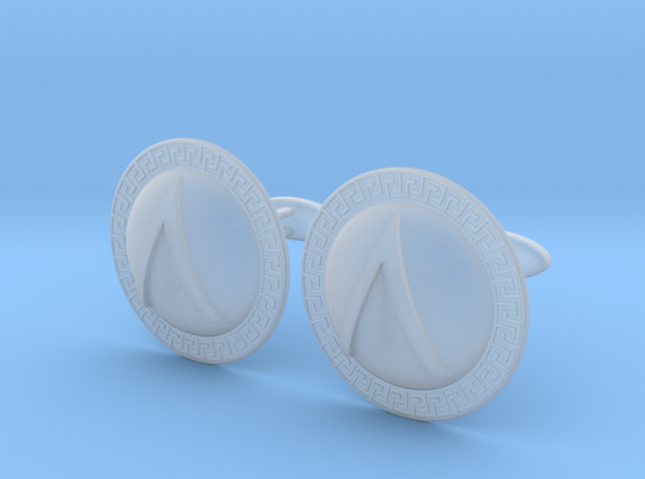 Spartan Shield Cufflinks 3d printed
