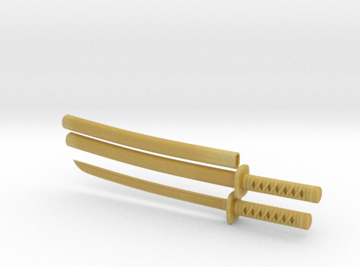 Wakizashi - 1:12 scale - Curved blade - Tsuba 3d printed 