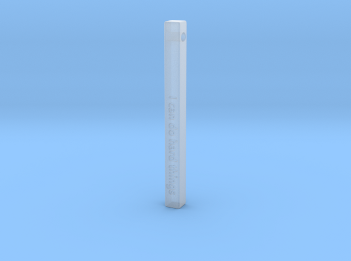 Vertical Bar Customized Pendant &quot;I can do hard&quot; 3d printed