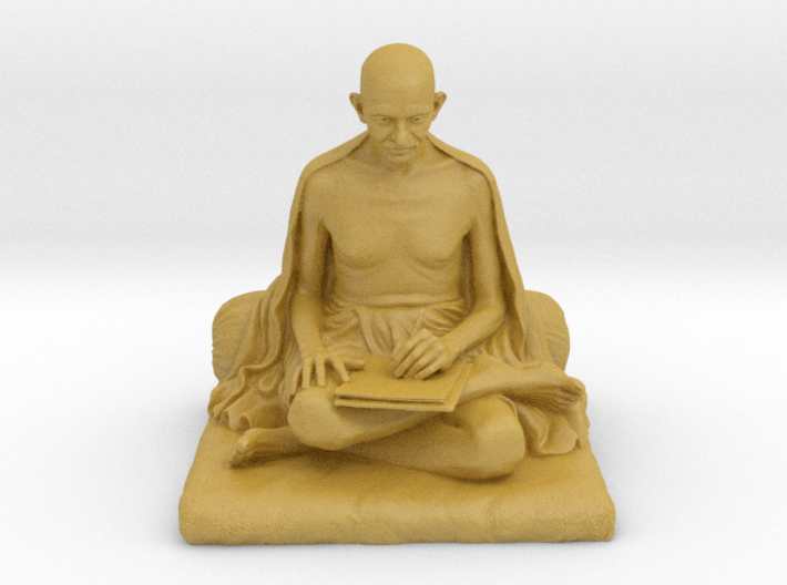 Gandhi with letter 3d printed