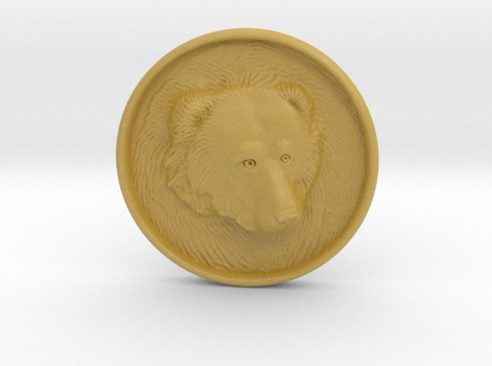 Grizzly Bear Coin 3d printed