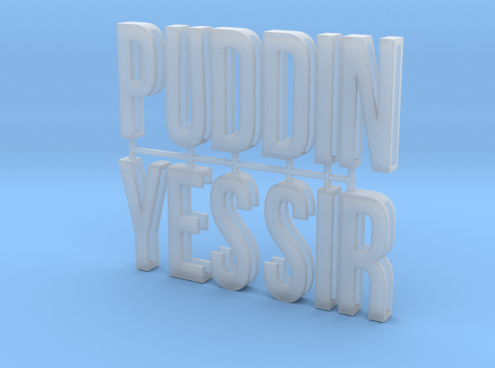 Cosplay Letter Kit - PUDDIN YES SIR (bent U) 3d printed