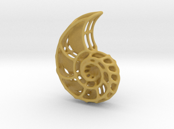 Nautilus skeleton pendant 3d printed