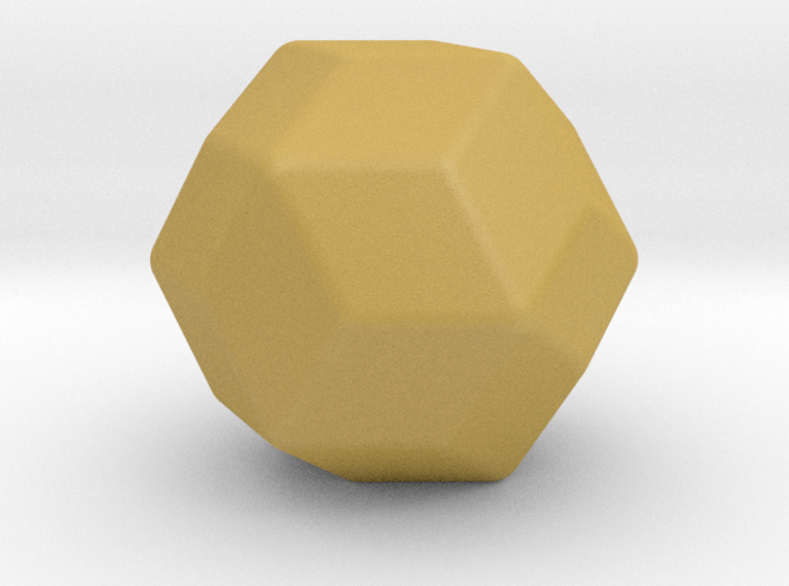 Rhombic Triacontahedron - 10mm - Round V2 3d printed