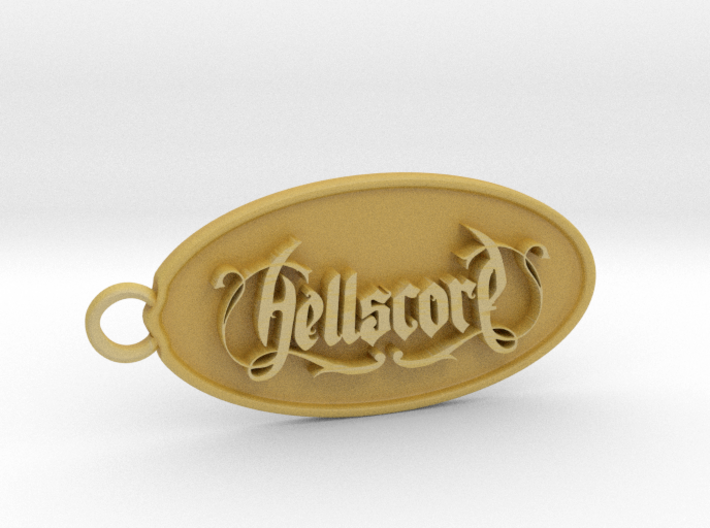 Hellscore logo and emblem keyring 3d printed