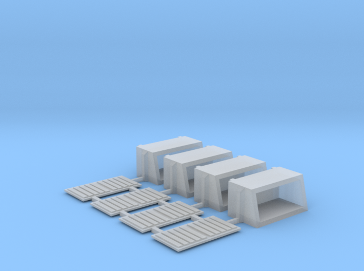 (4) Nscale 2 yard small Dumpsters 3d printed