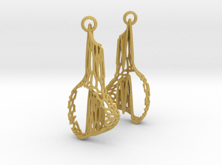 Voronoi Cascade Drop Earrings 3d printed