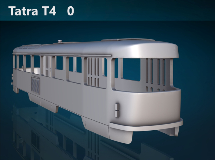 Tatra T4 0 Scale [body] 3d printed Tatra T4 0 rear rendering