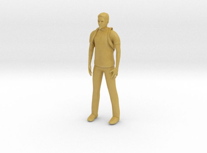 Young man with backpack (N scale figure) 3d printed