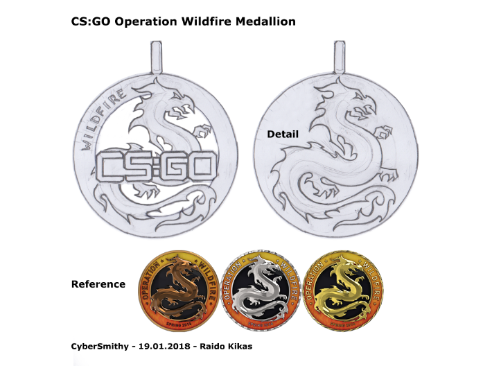 CS:GO - Operation Wildfire Medallion 3d printed concept art