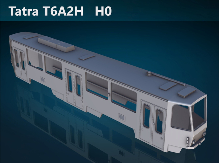 Tatra T6A2H H0 scale [body] 3d printed Tatra T6A2H H0 top rendering