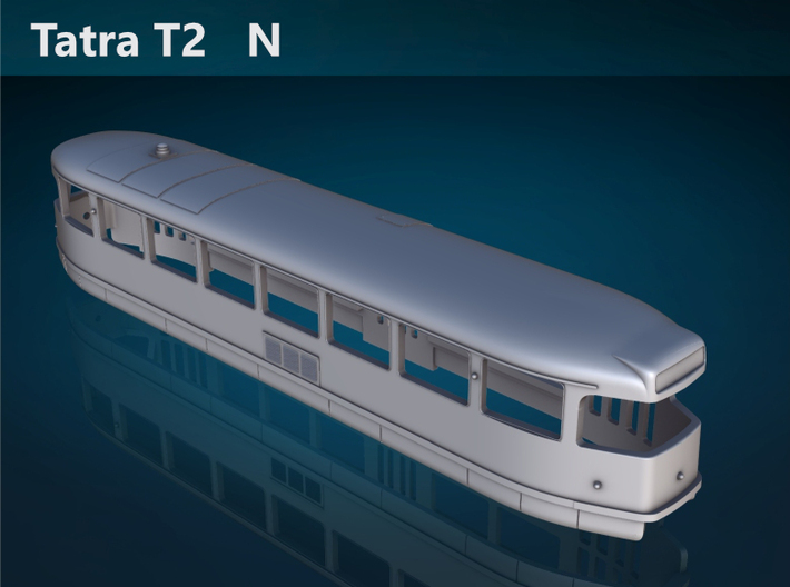 Tatra T2 N [body] 3d printed Tatra T2 N top rendering