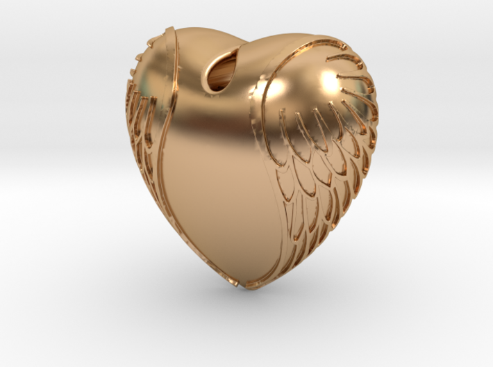 Heart with wings Pendant 3d printed