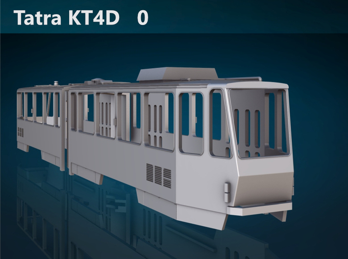 Tatra KT4D 0 Scale [bodies] 3d printed Tatra KT4D rear rendering