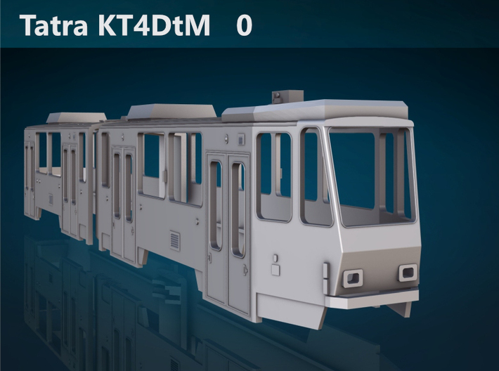 Tatra KT4DtM 0 Scale [body] 3d printed Tatra KT4DtM front rendering