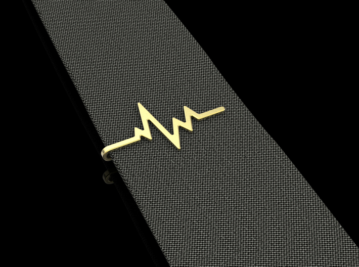Heartbeat Tie Clip 3d printed 