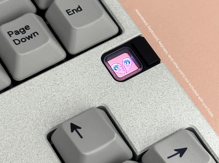 8xv 3.0 EYE: OG (4x inner rings in clear resin) 3d printed Assembly example: keyboard, keycaps, and other parts not included with purchase