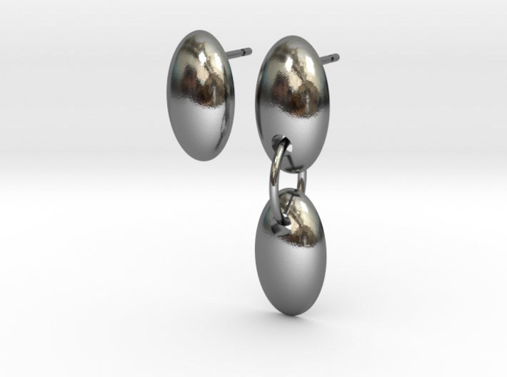 oval earrings asym set interlocking 3d printed