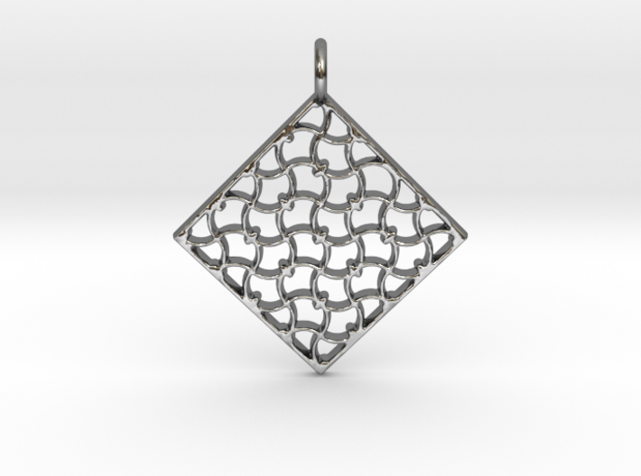 Wavy Lines Diamond Shaped Pendant 3d printed