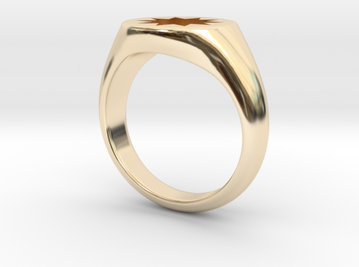 P O W E R Signet Ring - Small 3d printed