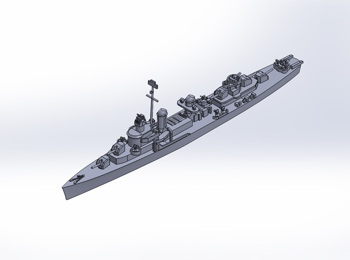 1/1250 Fletcher class Destroyer early type 3d printed