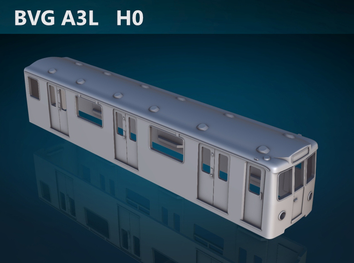 Berlin Baureihe A3L  H0 [body] 3d printed BVG Baureihe A3L top rendering
