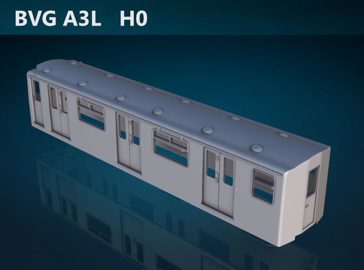 Berlin Baureihe A3L  H0 [body] 3d printed BVG Baureihe A3L top rendering