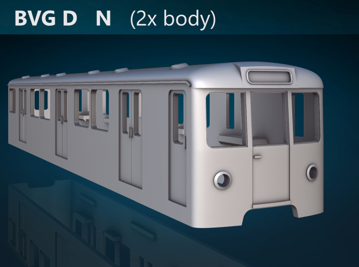 Berlin Baureihe D N [2x body] 3d printed BVG Baureihe D front rendering
