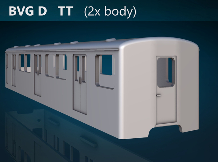 Berlin Baureihe D  TT [2x body] 3d printed BVG Baureihe D rear rendering