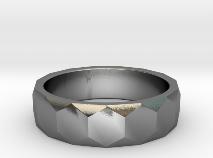 Men's hexagonal ring perfect for a unique wedding 3d printed 
