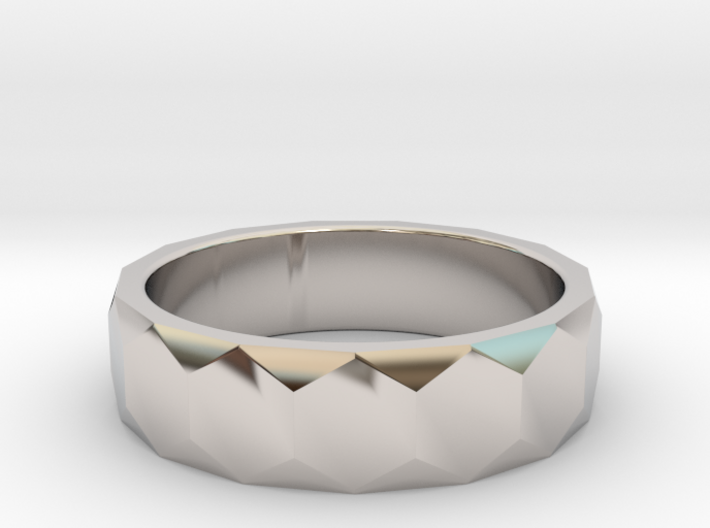 Men's hexagonal ring perfect for a unique wedding 3d printed