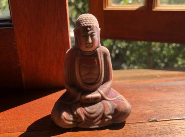 Textured Buddha: earthy bands. 3d printed