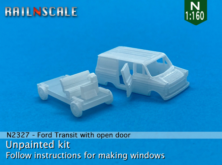 Ford Transit Van with open door (N 1:160) 3d printed 