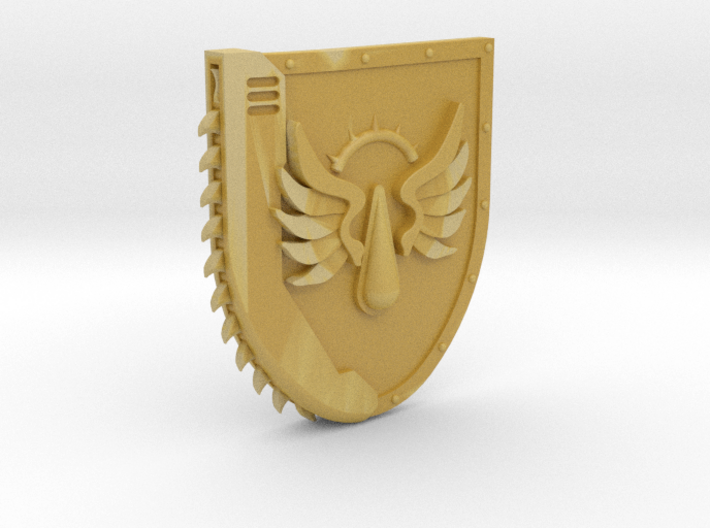 Left-handed Chainshield (Flying Tear design) 3d printed