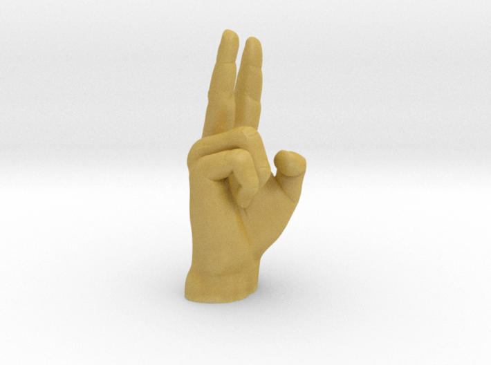 Victory sign l hand 3d printed