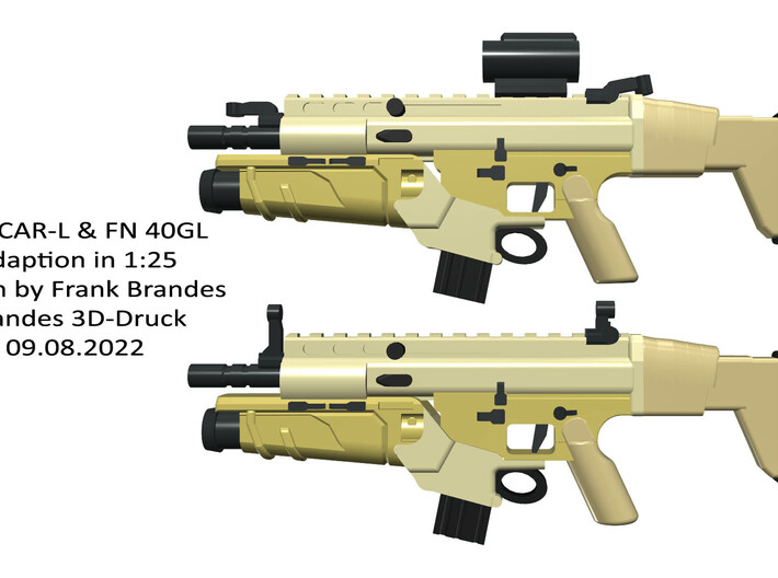 FN SCAR-L with FN 40GL(Grenadelauncher) 3d printed 