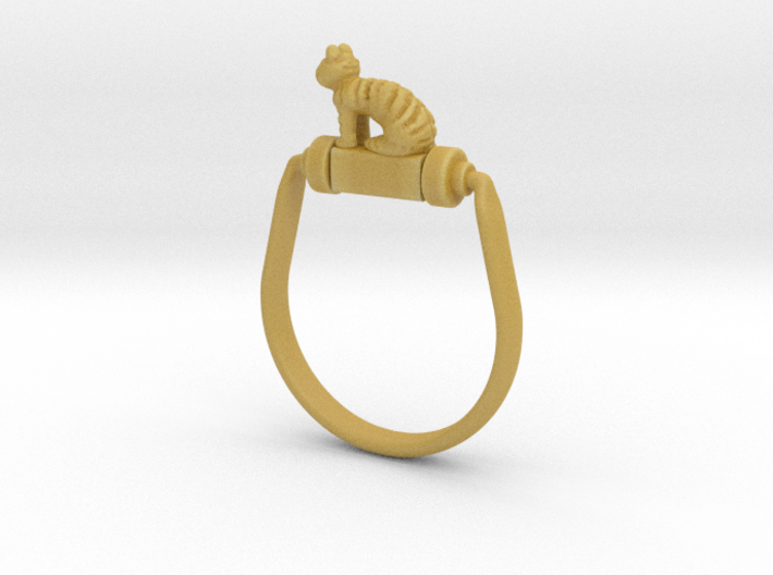 Egyptian Cat Ring, Variant 1 3d printed