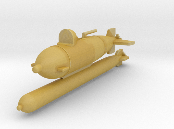1/144 dolphin German Mini submarine 3d printed