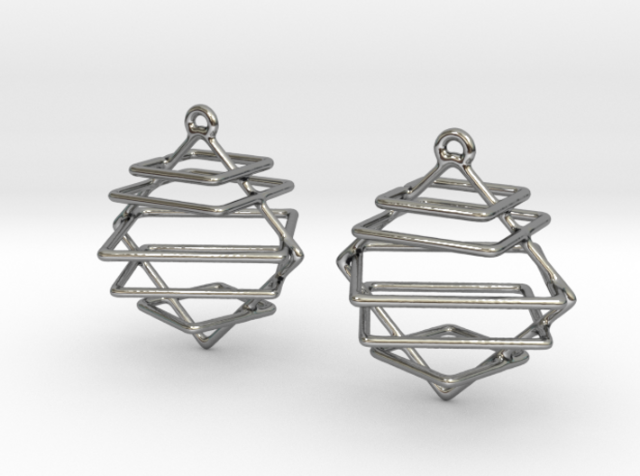 Abstract square sequenced earrings 3d printed