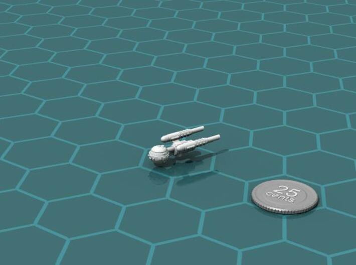 Fed Frigate 3d printed Render of the model, with a virtual quarter for scale.