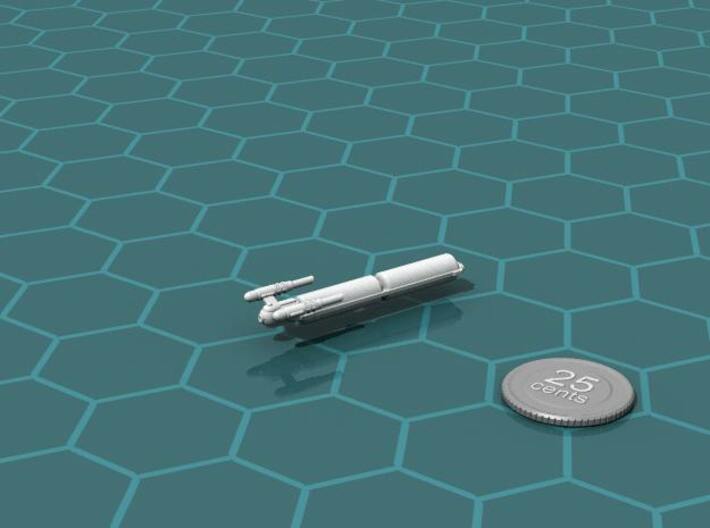 Fed Freighter 3d printed Render of the model, with a virtual quarter for scale.