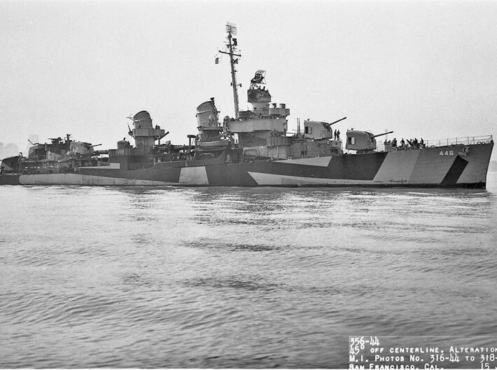 Nameplate USS Radford DD-446 (10 cm) 3d printed Fletcher-class destroyer USS Radford DD-446.
