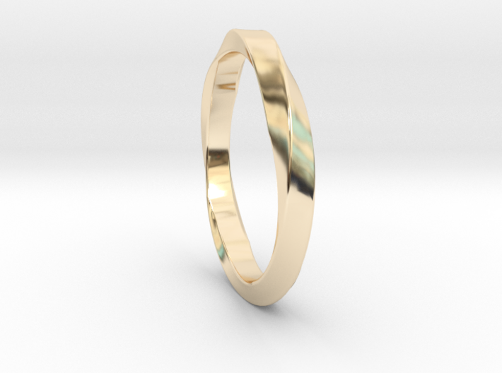 Gedrehter Ring in Silber, Gold, Rose oder Weißgold 3d printed