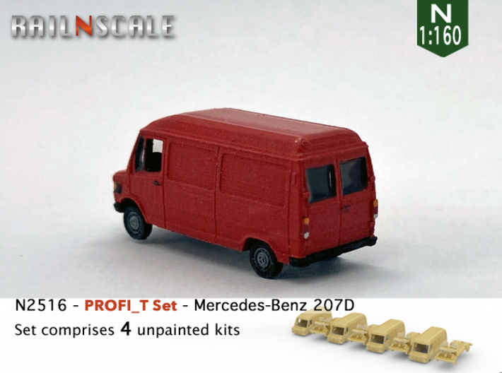 PROFI_T Set: 4x Mercedes-Benz 207D Lang-Hoch (N) 3d printed 