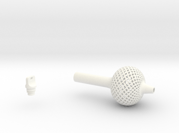 Textured Bulb Pen Grip - large with button 3d printed