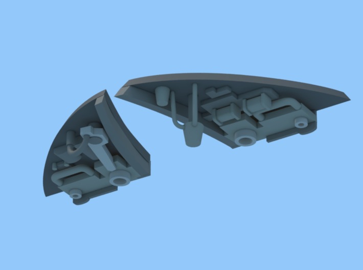 1/350 Klingon BOP Detail and Torpedo Launcher Set 3d printed 