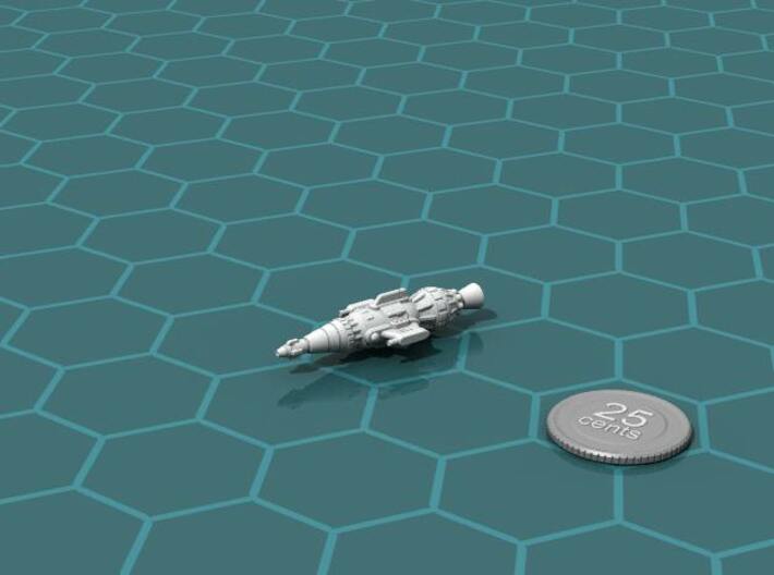 Administration Cruiser 3d printed Render of the model, with a virtual quarter for scale.