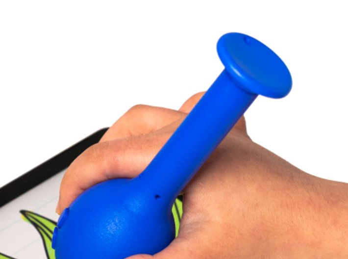 Smooth Bulb Pen Grip - large with button 3d printed 