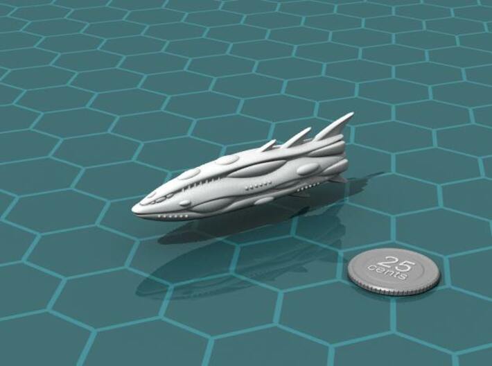 Alyeska Dreadnought 3d printed Render of the model, with a virtual quarter for scale.