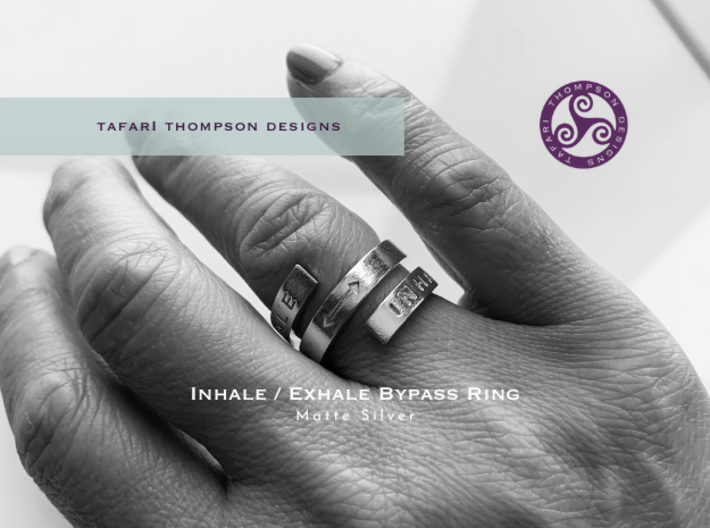 Inhale Exhale Bypass Ring - size 7 ONLY 3d printed 
